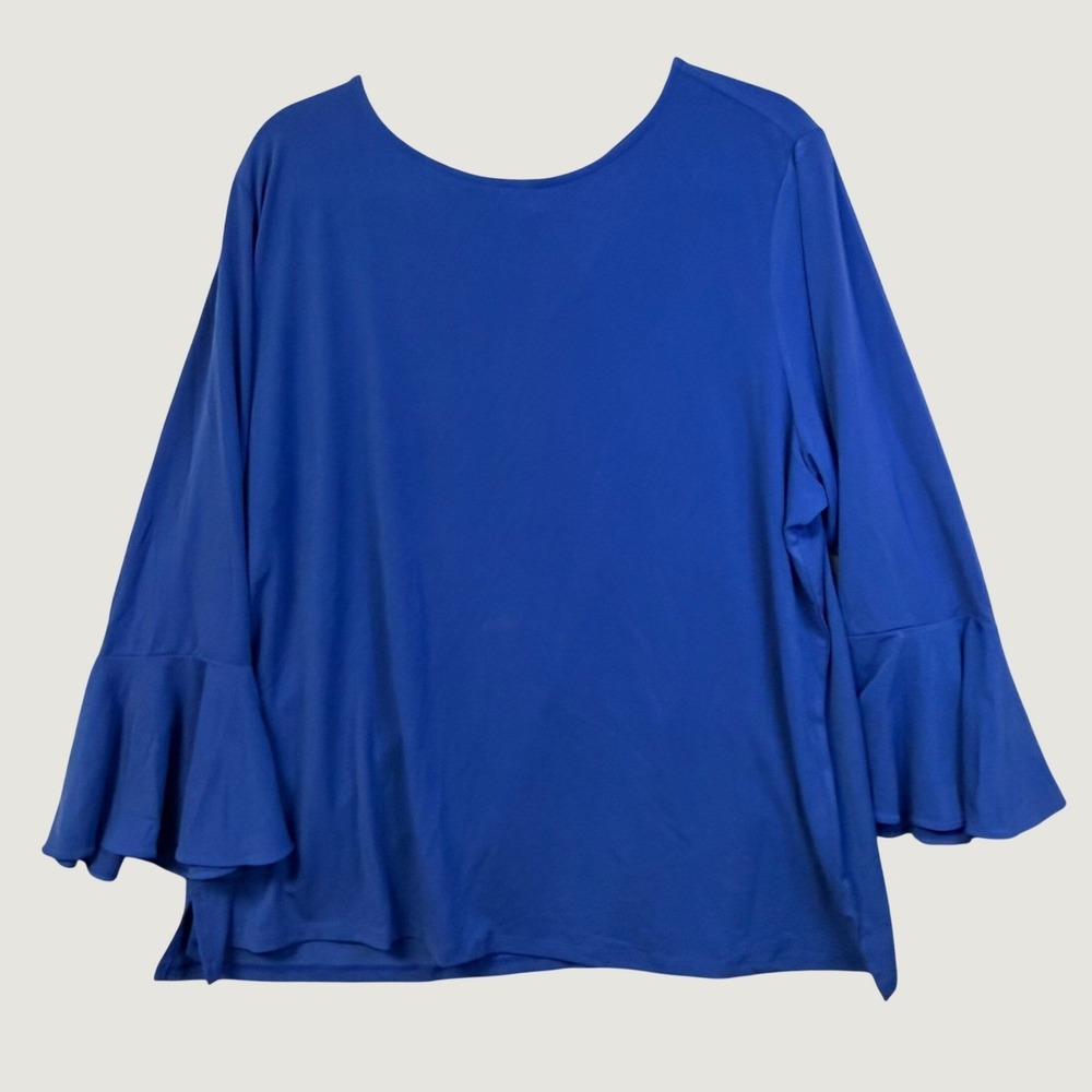 The Limited Collection Vibrant Blue Bell Sleeve Blouse Top 2X SMGFFA17KN11C